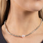 Tasteful Triangles - Pink Necklace