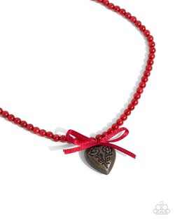Tasteful Trimming - Red Necklace
