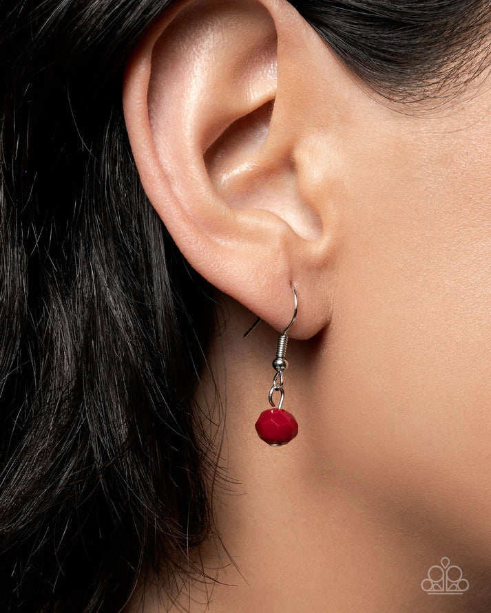 Teardrop Tale  - Red - Necklace