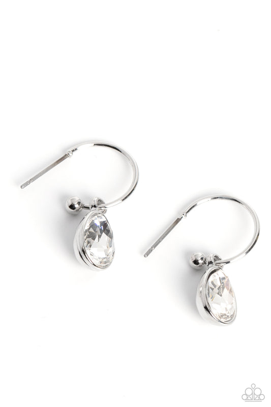 Teardrop Tassel - White Earring