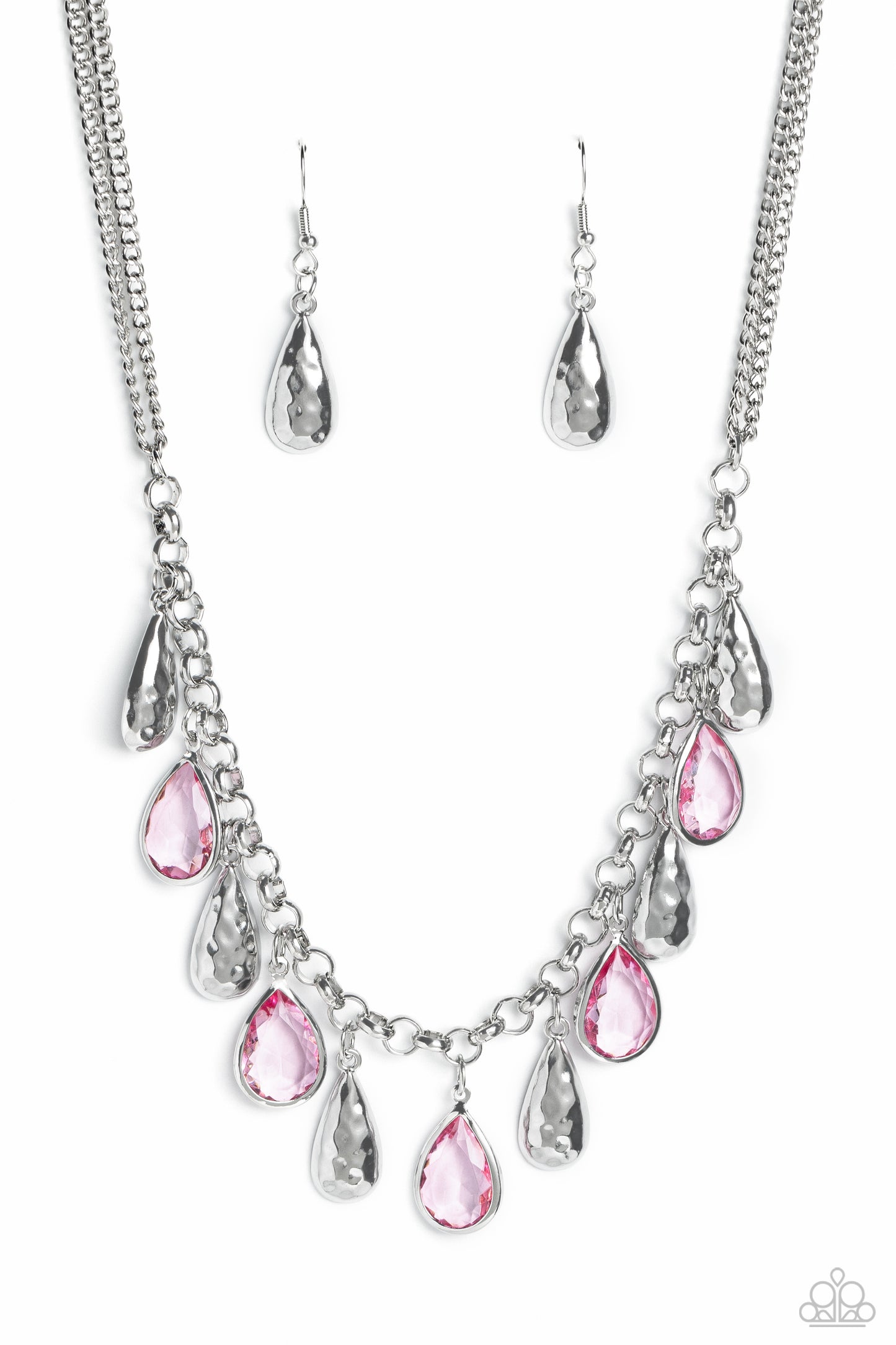 Teardrop Timbre - Pink Necklace