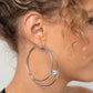 Theater HOOP - White Earring