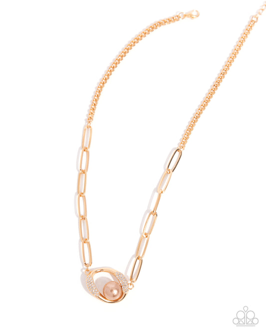 Tilted Tutor - Brown Necklace