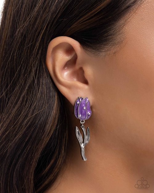 Timeless Tulip - Purple Earring