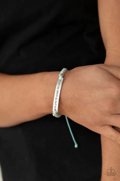 To Live To Learn To Love - Blue Bracelet