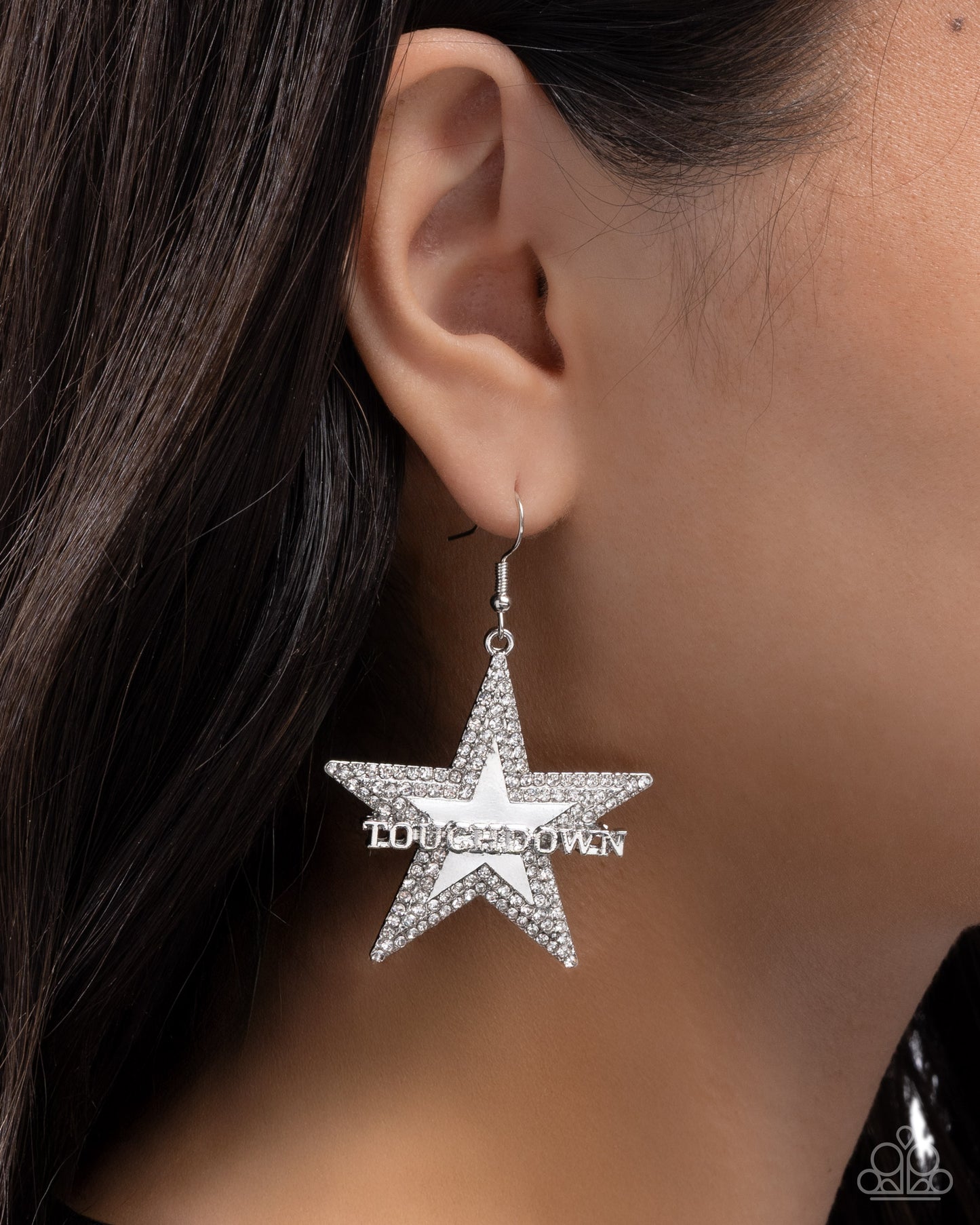 Touchdown Tribute - White Earring