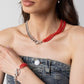 Tourist Twist - Red Bracelet and Iridescent Icon - Red Necklace - Complete Look