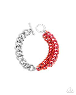 Tourist Twist - Red Bracelet and Iridescent Icon - Red Necklace - Complete Look