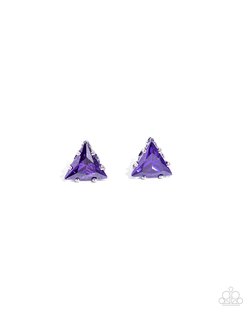 Triangular Twinkle - Purple Earring