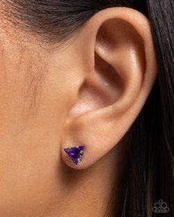 Triangular Twinkle - Purple Earring