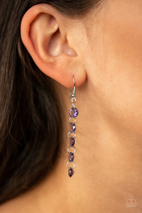Trickle Down Effect - Purple Earring
