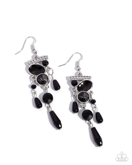 Triumphant Tassel - Black Earring