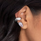 Twisting Teardrop - White Earring