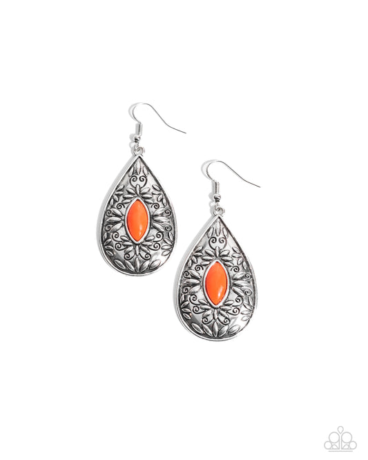 Two PERENNIALS in a Pod - Orange Earring