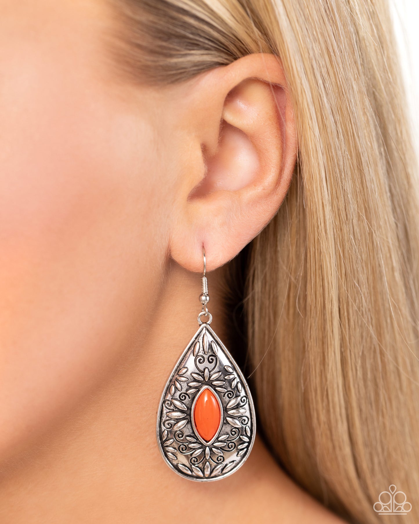 Two PERENNIALS in a Pod - Orange Earring