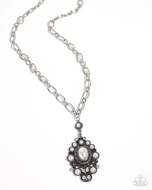 Vintage Selfie - White Necklace
