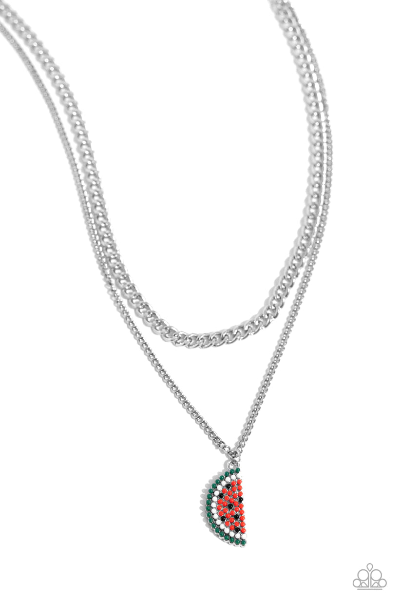 Watermelon Whimsy - Red Necklace