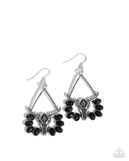 Western Whirlwind - Black Earring