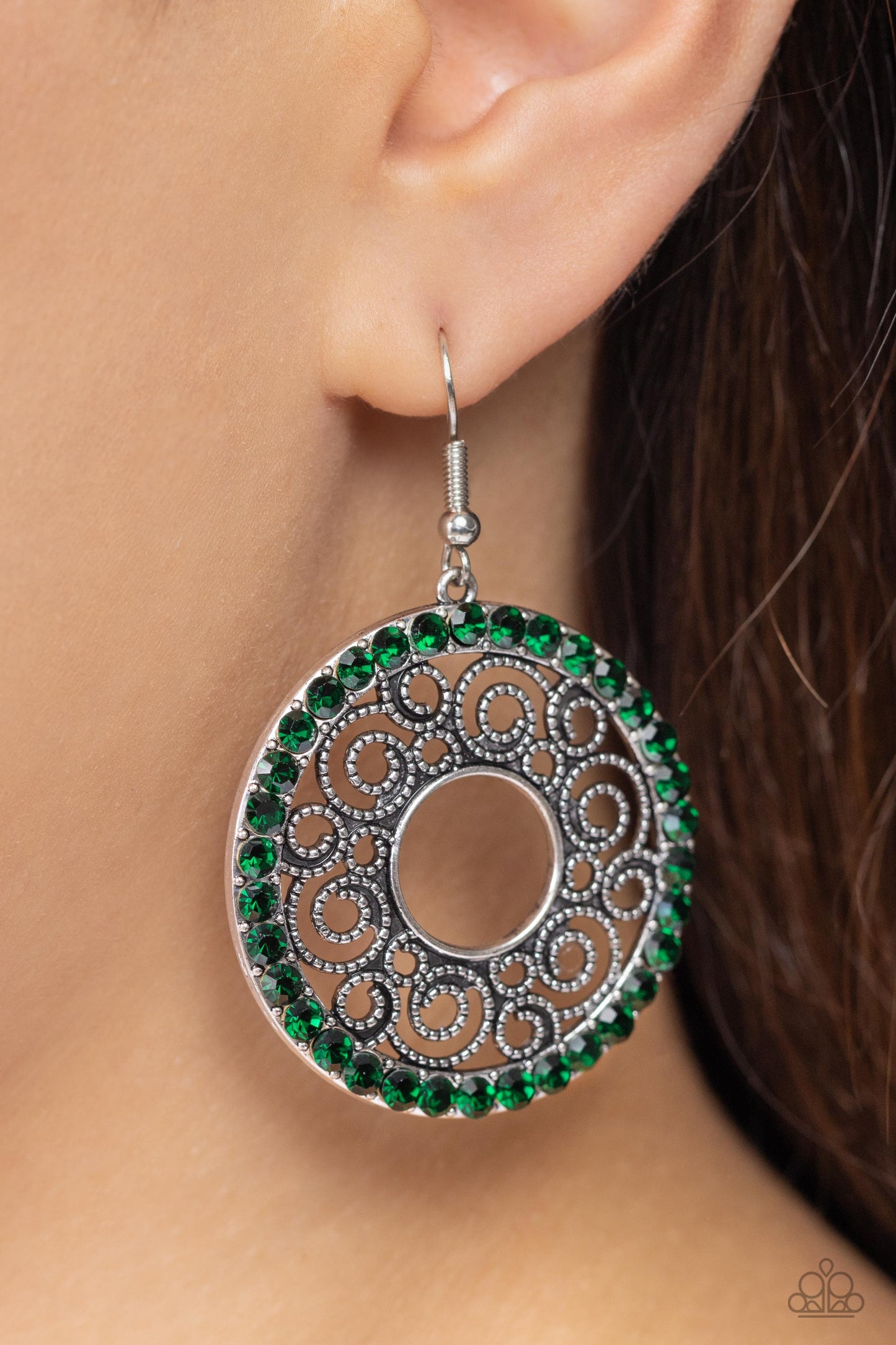 Whirly Whirlpool - Green Earring