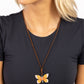 Winged Wanderer - Orange Necklace