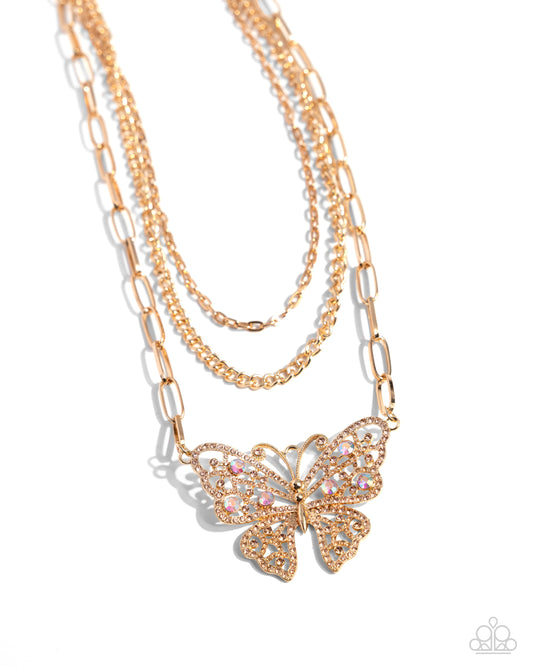 Winged Wonder - Gold Necklace