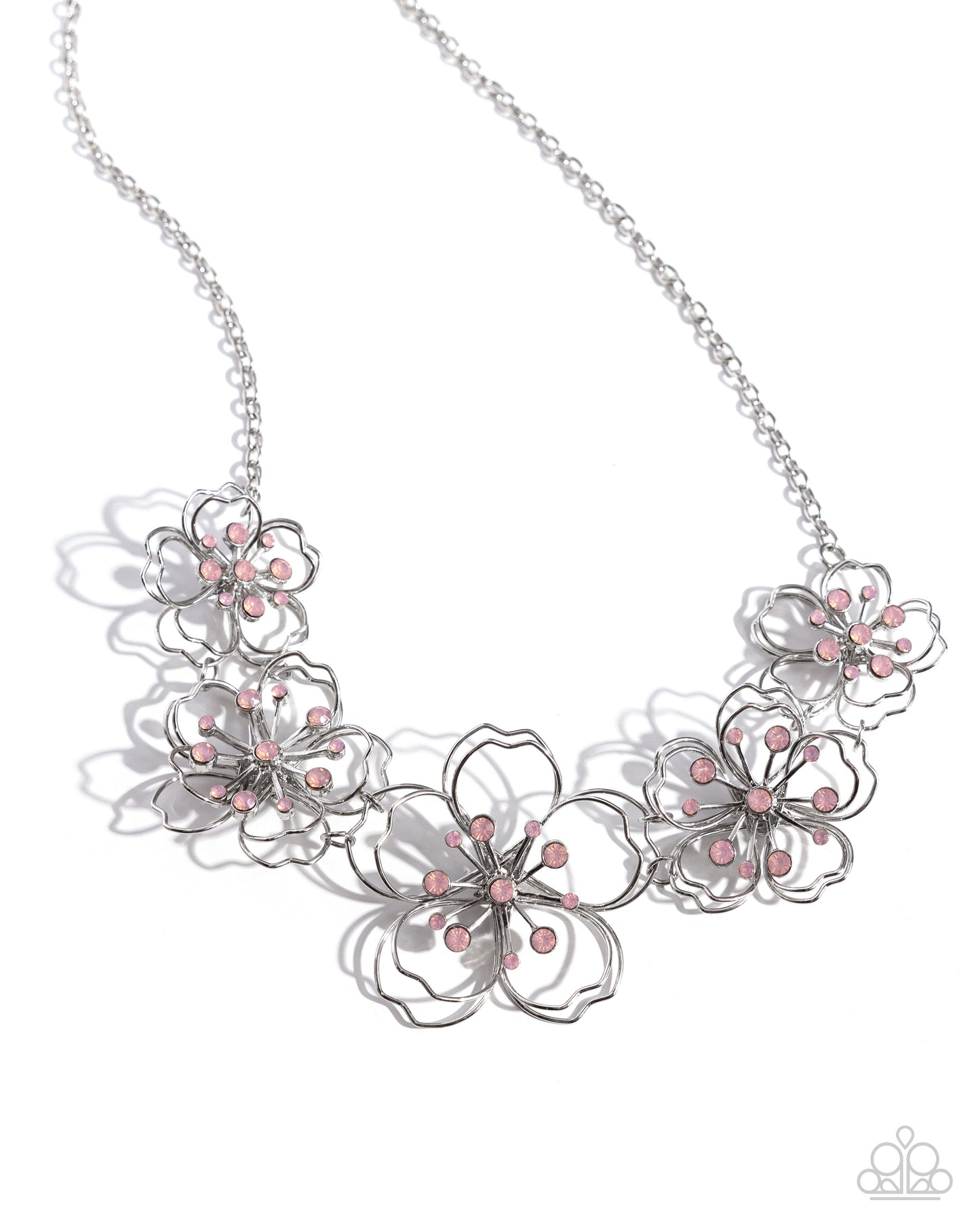 Wiry Wallflowers - Pink Necklace