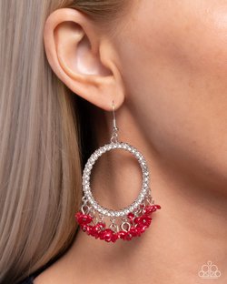 Wreathed Wisteria - Red Earring