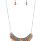 Abundantly Aztec - Orange Necklace