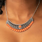 Abundantly Aztec - Orange Necklace