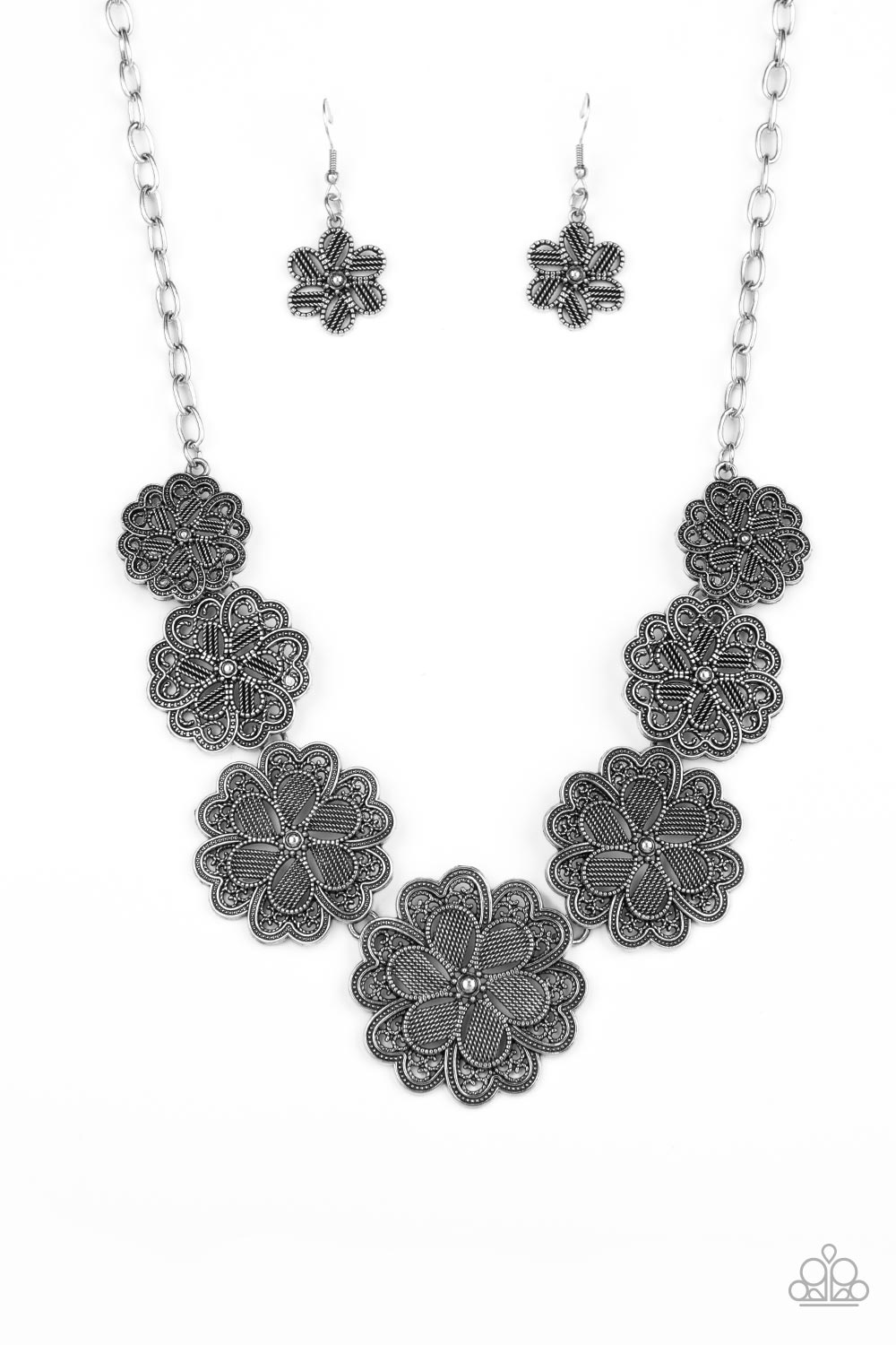 Basketful of Blossoms Silver Necklace