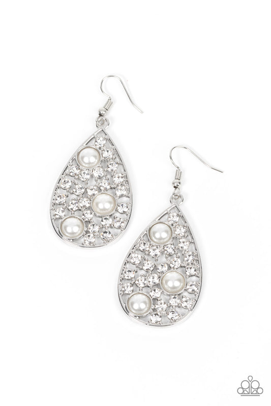 Bauble Burst - White Earring