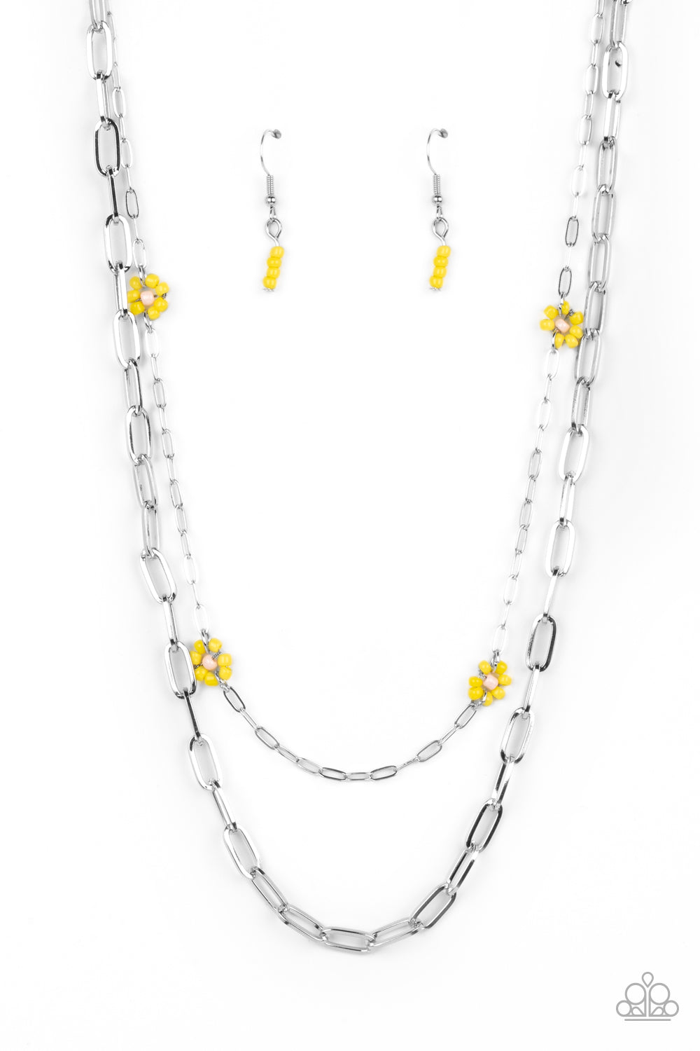 Bold Buds Yellow Necklace