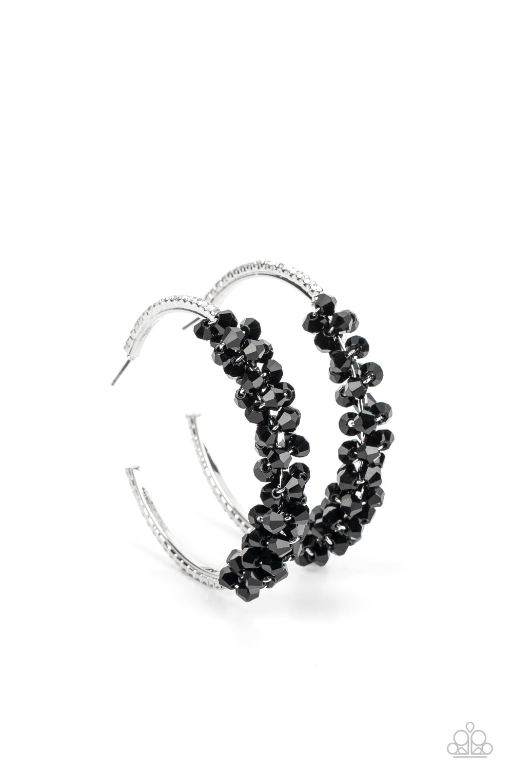 Bubble-Bursting Bling Black Earring