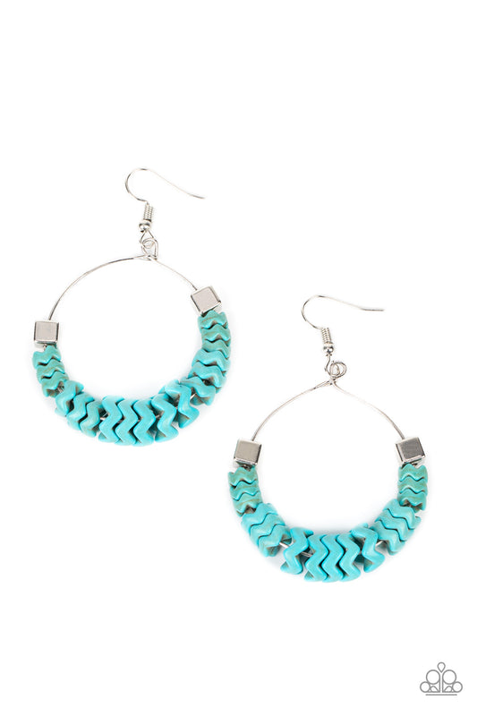 Capriciously Crimped - Blue Earring