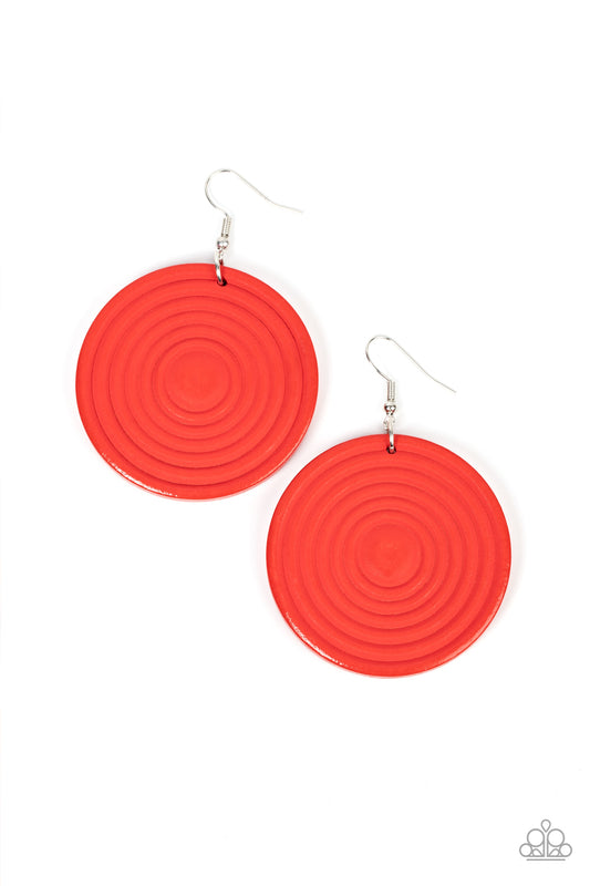 Caribbean Cymbal - Red Earring