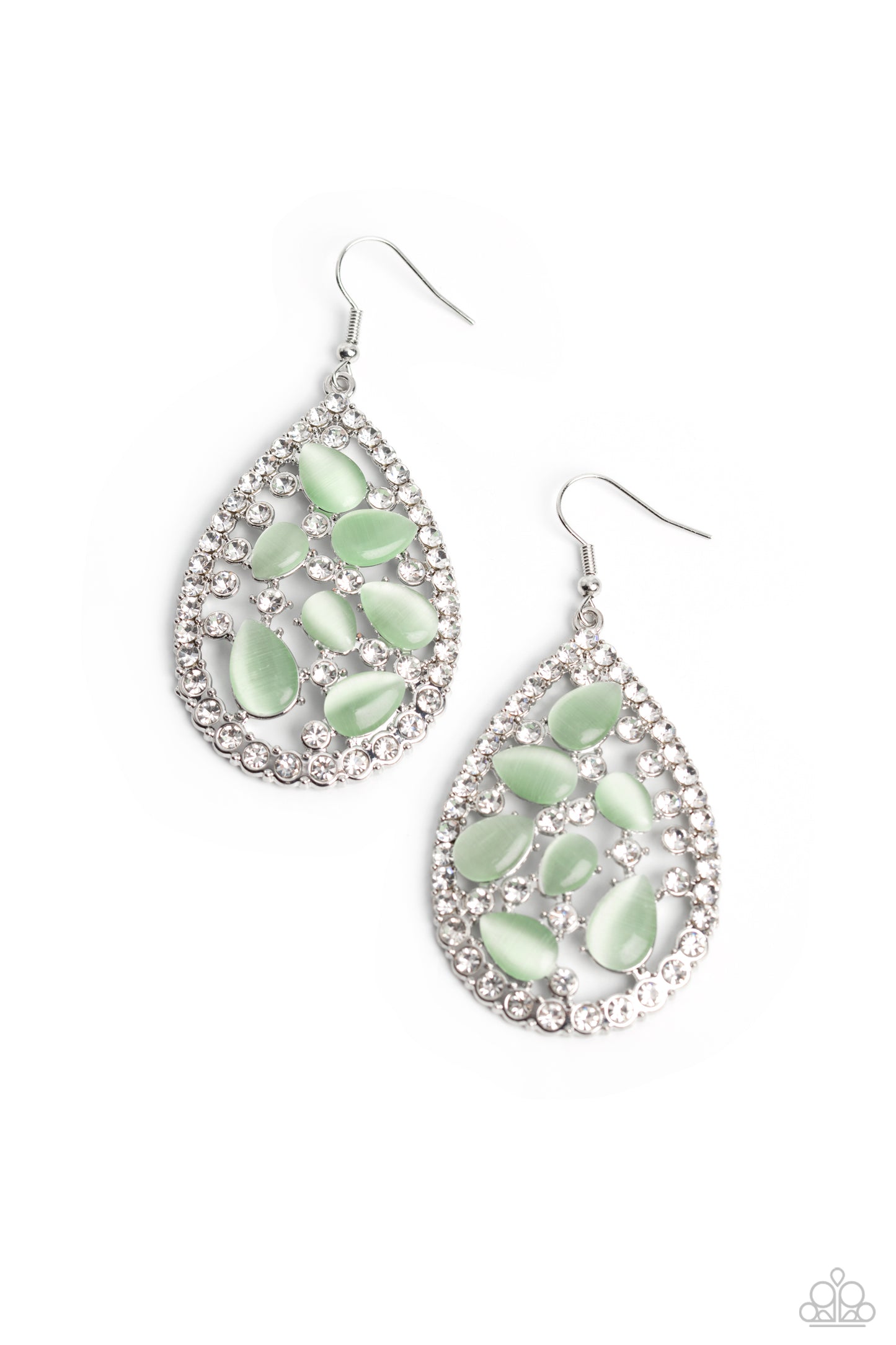 Cats Eye Class - Green Earring