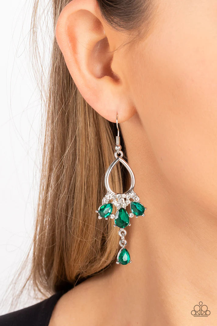 Coming in Clutch - Green Earring