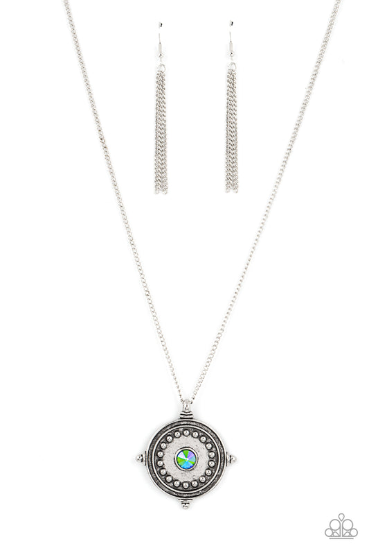 Compass Composure - Green Necklace