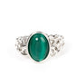 Crystals and Cats Eye - Green Ring