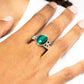 Crystals and Cats Eye - Green Ring
