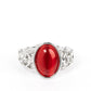 Crystals and Cats Eye - Red Ring