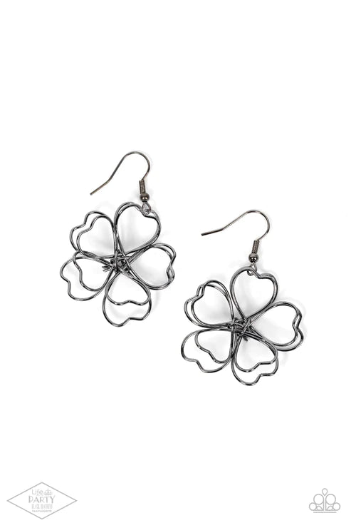 Daisy Double - Black Earring