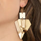 Deceivingly Deco - Gold Earring