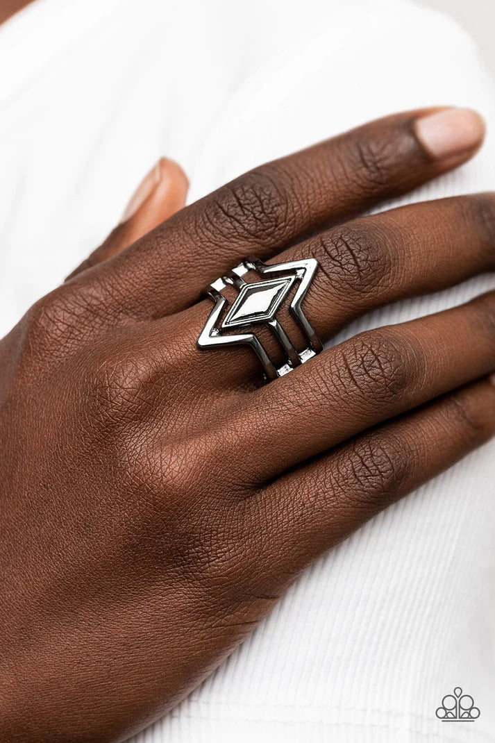 Deceivingly Diamond - Gun Metal Ring