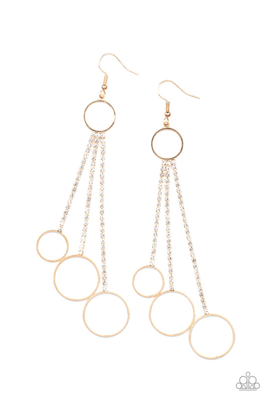 Demurely Dazzling - Gold Earring