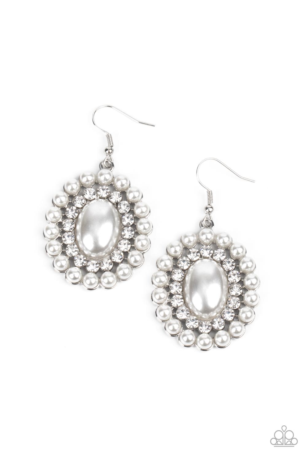 Dolled Up Dazzle - White Earring