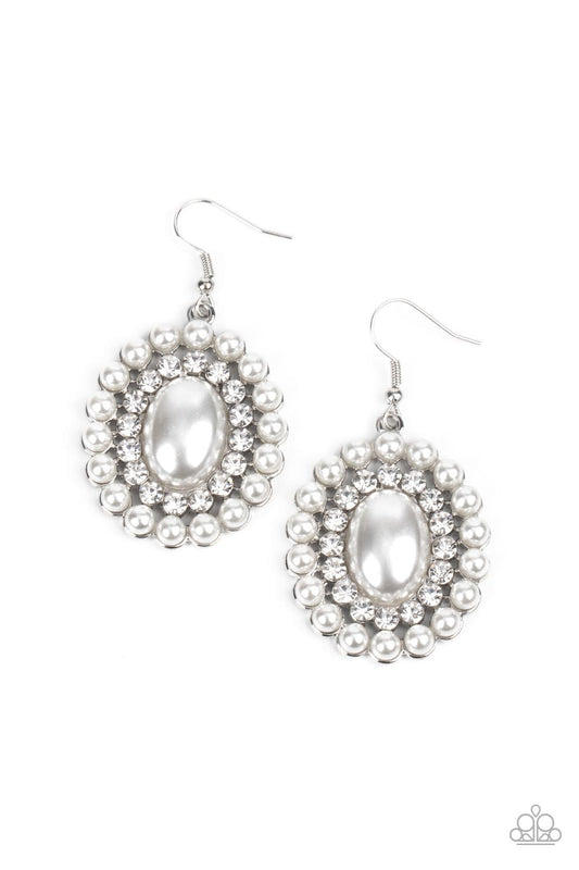 Dolled Up Dazzle - White Earring