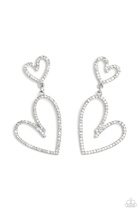 Doting Duo - White Earring