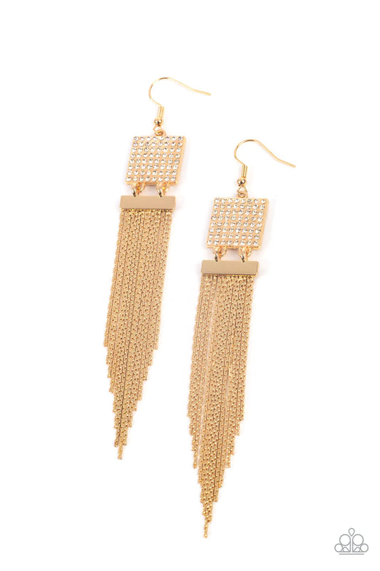 Dramatically Deco Gold Earring