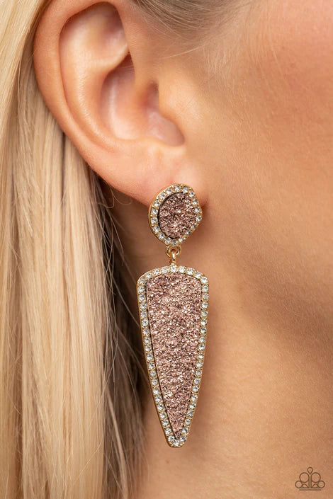 Druzy Desire - Gold Earring